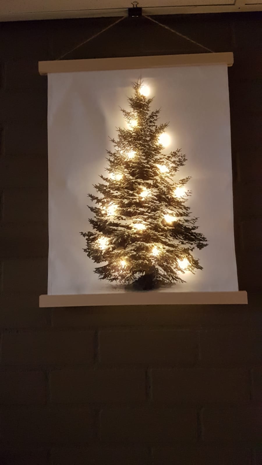 WANDDECORATIE CANVAS KERSTBOOM LED Thuis in de tuin