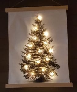 thuisindetuin facebook actie canvas kerstboom met led
