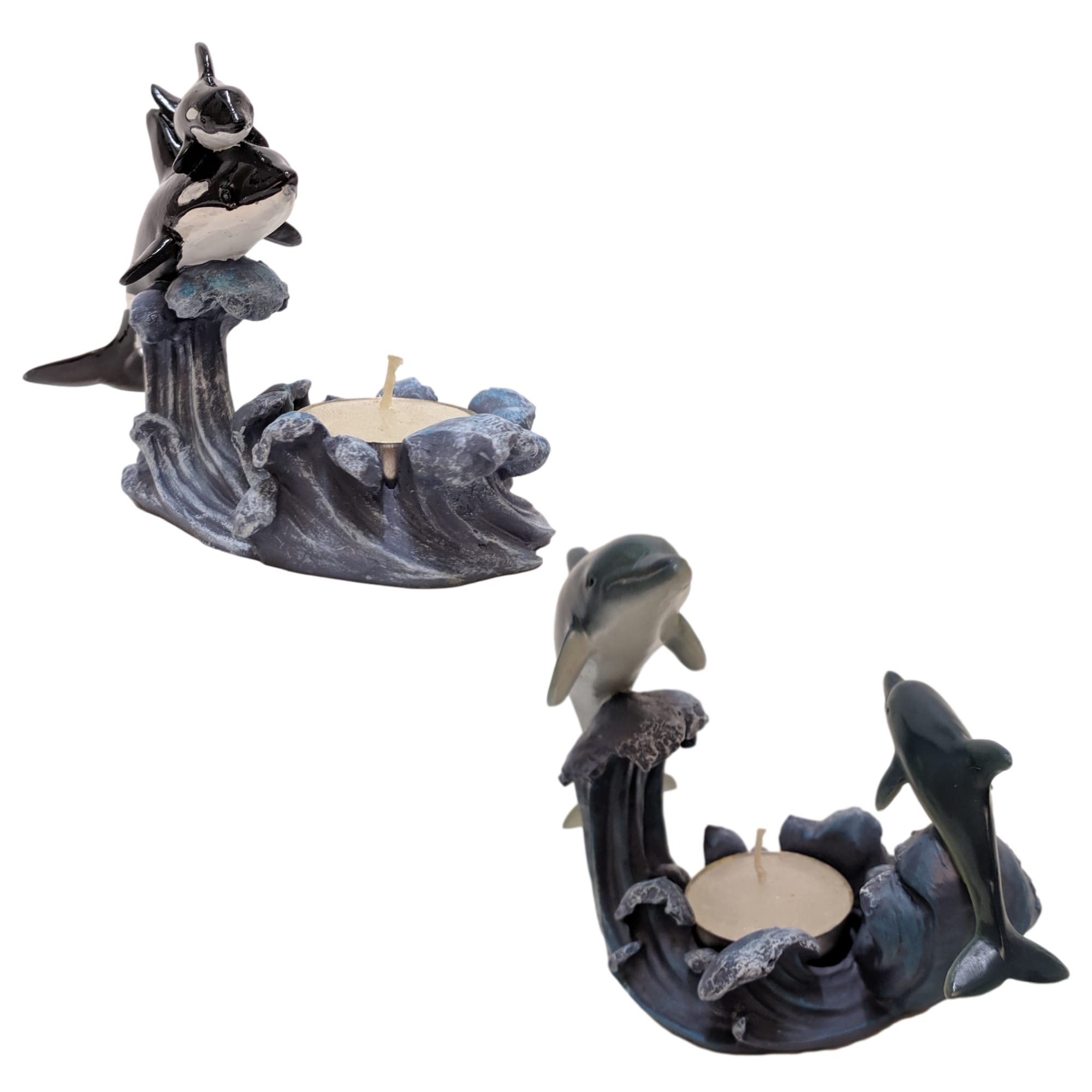 Of later verbanning een schuldeiser Dolfijn en Orka beeldjes waxinelichtjes houder set 15 cm | GerichteKeuze -  ThuisindeTuin.nl