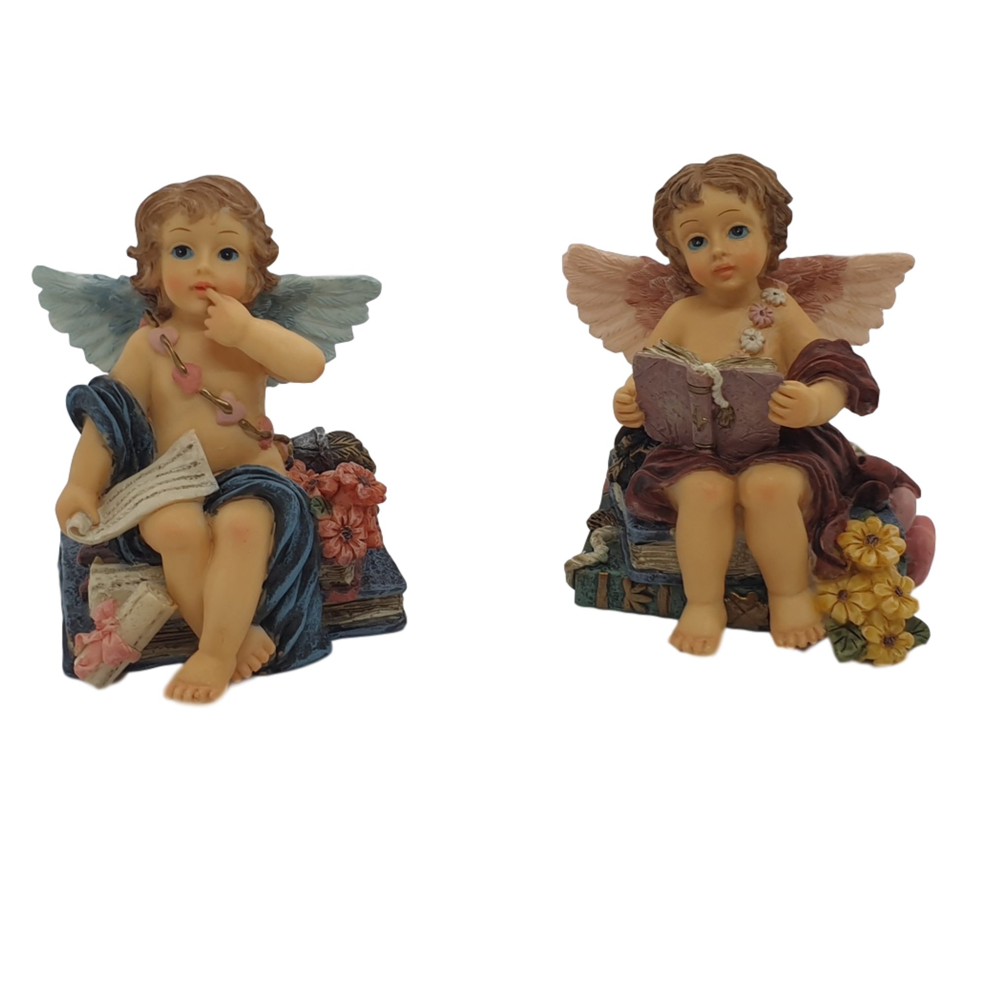 Petulance astronomie nemen Engel beeldje met vleugels – set van 2 decoratie engelenbeeldjes 9 cm hoog  polyresin materiaal | GerichteKeuze - ThuisindeTuin.nl