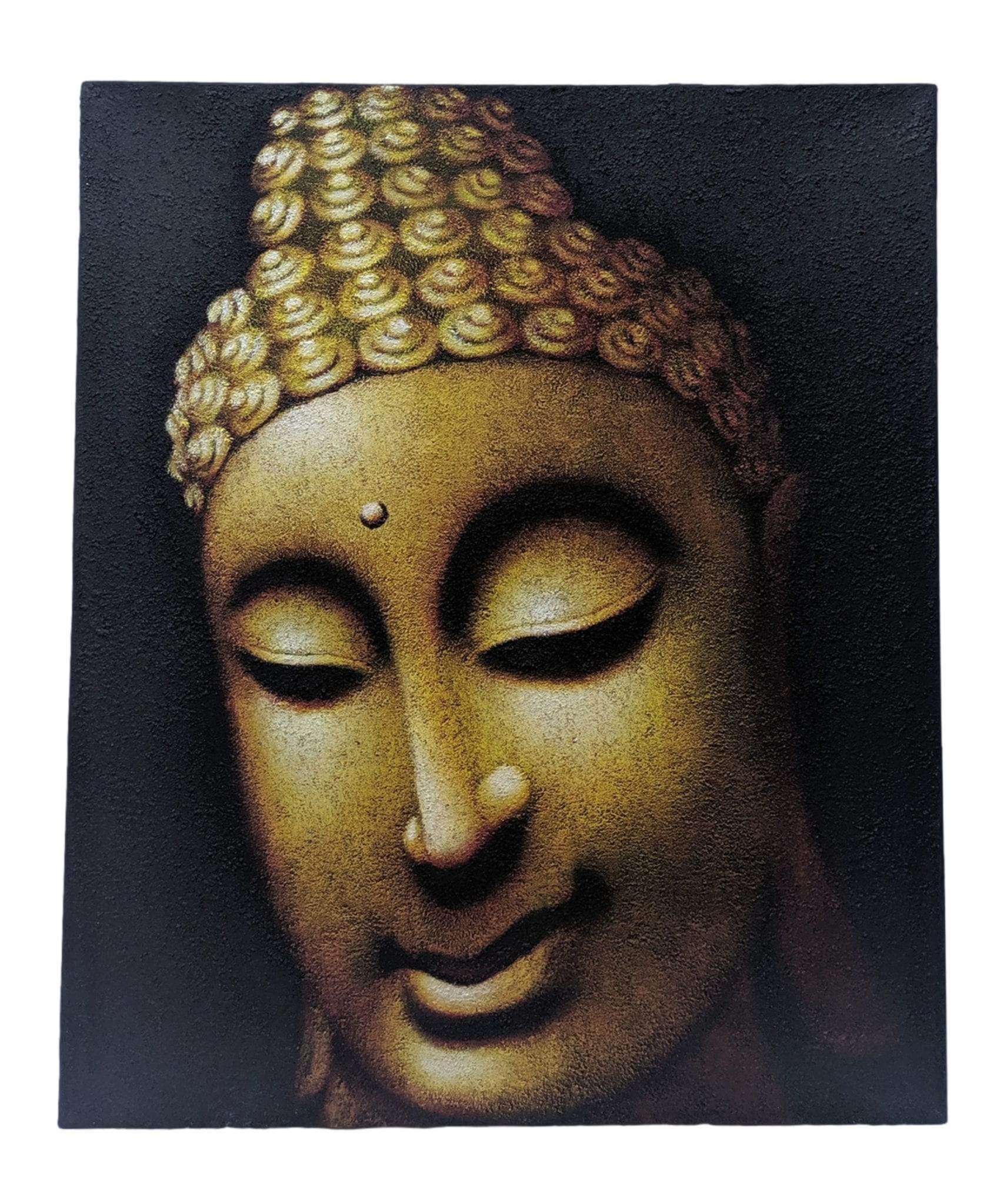 Schilderij boeddha hoofd – op canvas boeddha 60 cm goud | Inspiring Minds ThuisindeTuin.nl