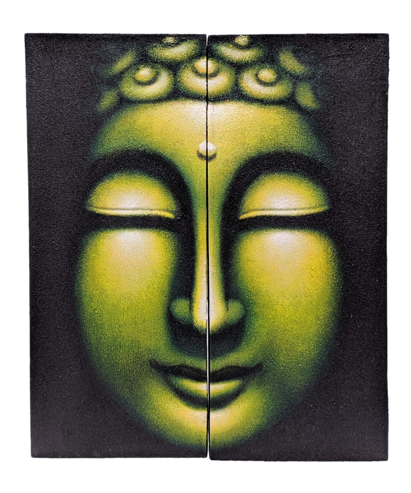 Me Horen van vee Schilderij wanddecoratie boeddha hoofd – schilderijen op canvas boeddha 60  cm groen | Inspiring Minds - ThuisindeTuin.nl
