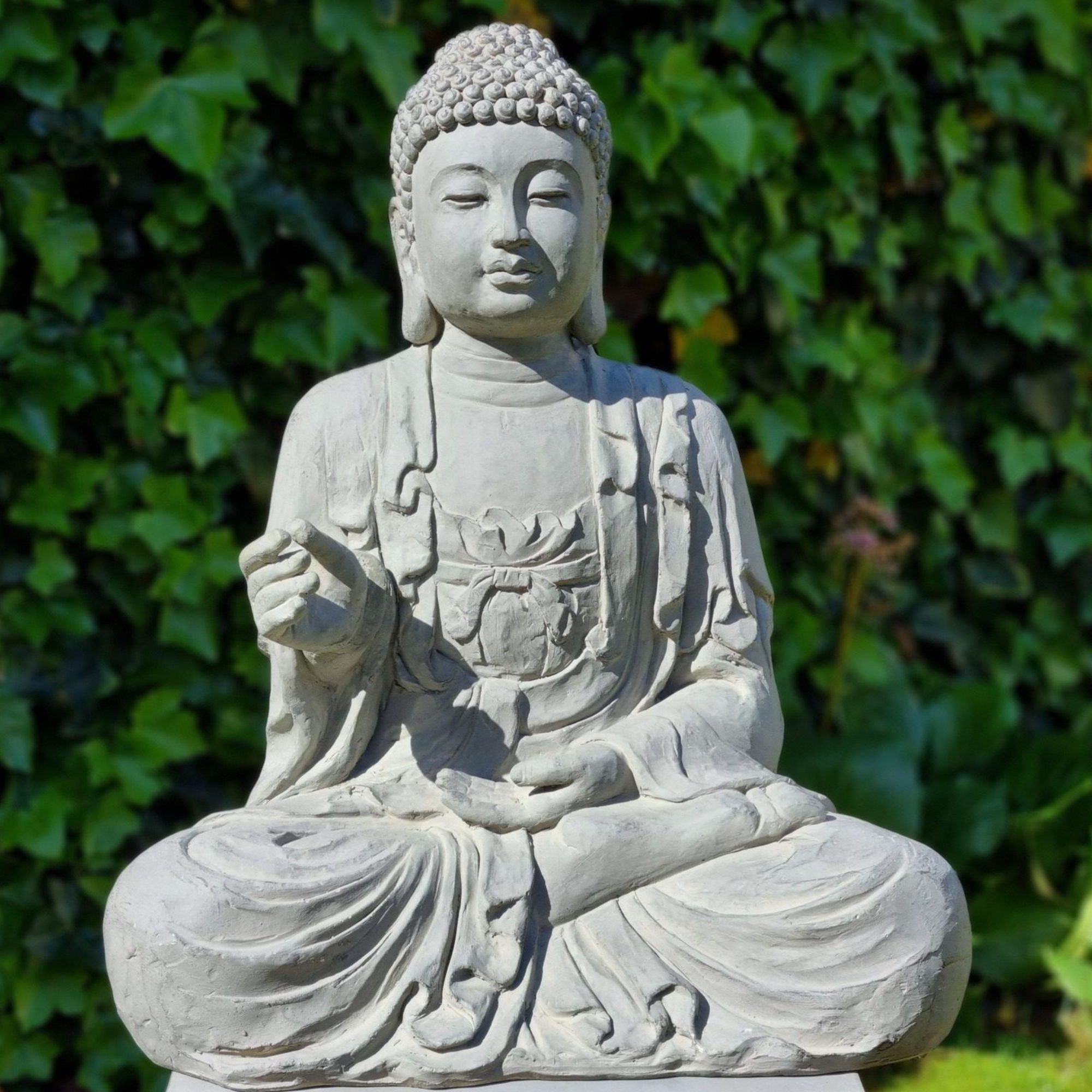 Verantwoordelijk persoon kom boksen Boeddha Tuinbeelden voor Buiten - Boeddha beeld – Bewustzijn - Groot Grijs  Tuinbeeld - 63cm - ThuisindeTuin.nl