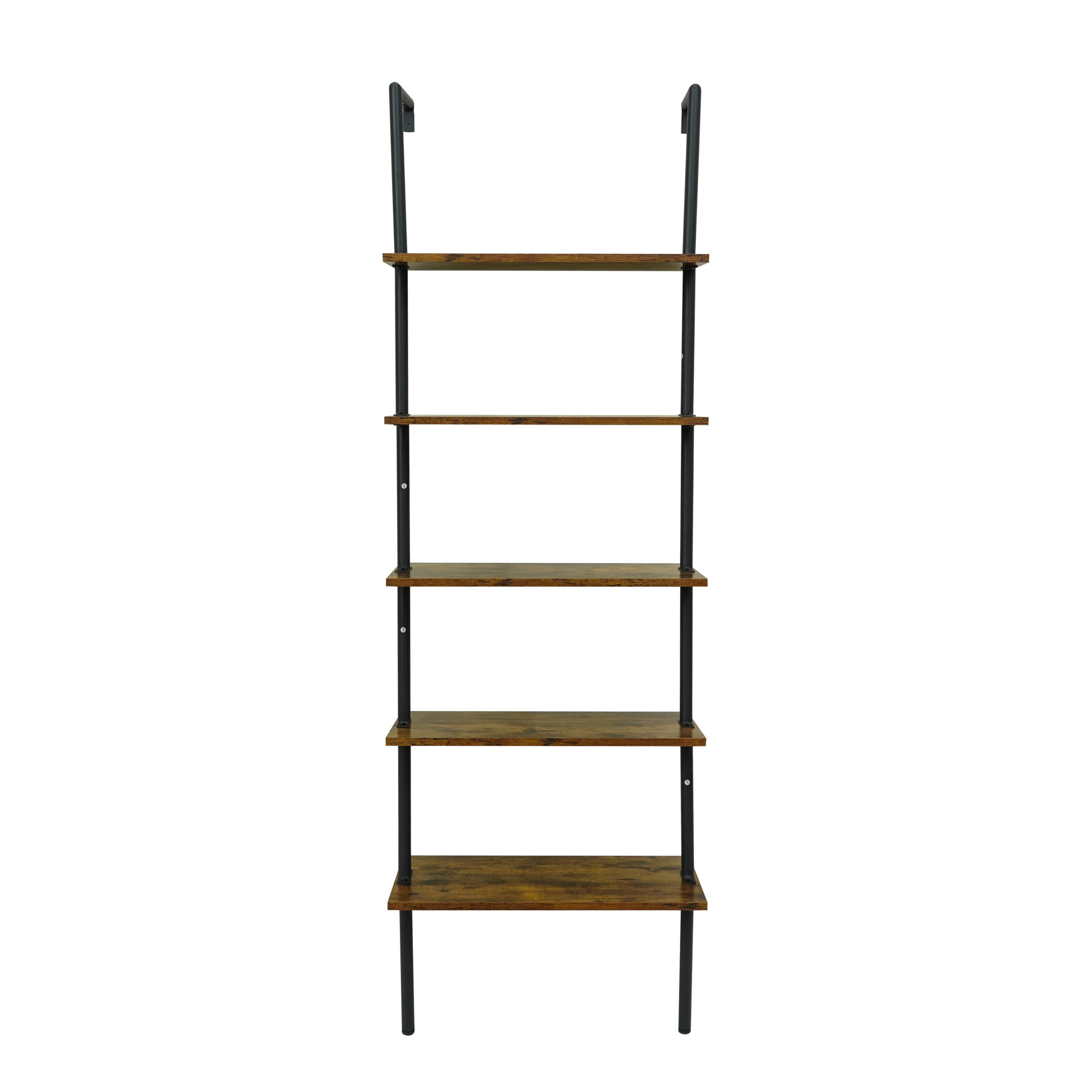 Furnilux 5-laags - Boekenplank - Wandkast - wand gemonteerde Ladder - Plank met Stabiliserende Metalen Frame - ThuisindeTuin.nl