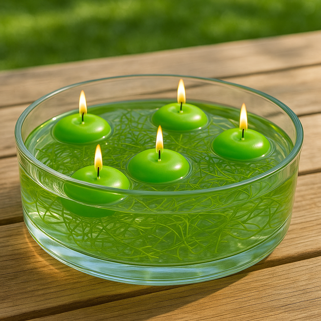 Gala drijfkaarsen citronella groen Ø 45 x 30 mm - 20 stuks - Afbeelding 3