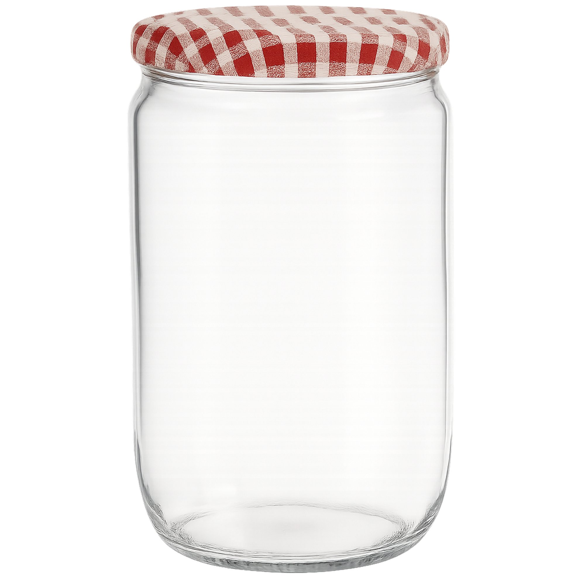 6 stuks - Confituurpot - Jampot - Inmaakpot – 720 ml – Glas – Met rood-wit geruite schroefdeksel – 8.5 x 8.5 x 15 cm - Afbeelding 2