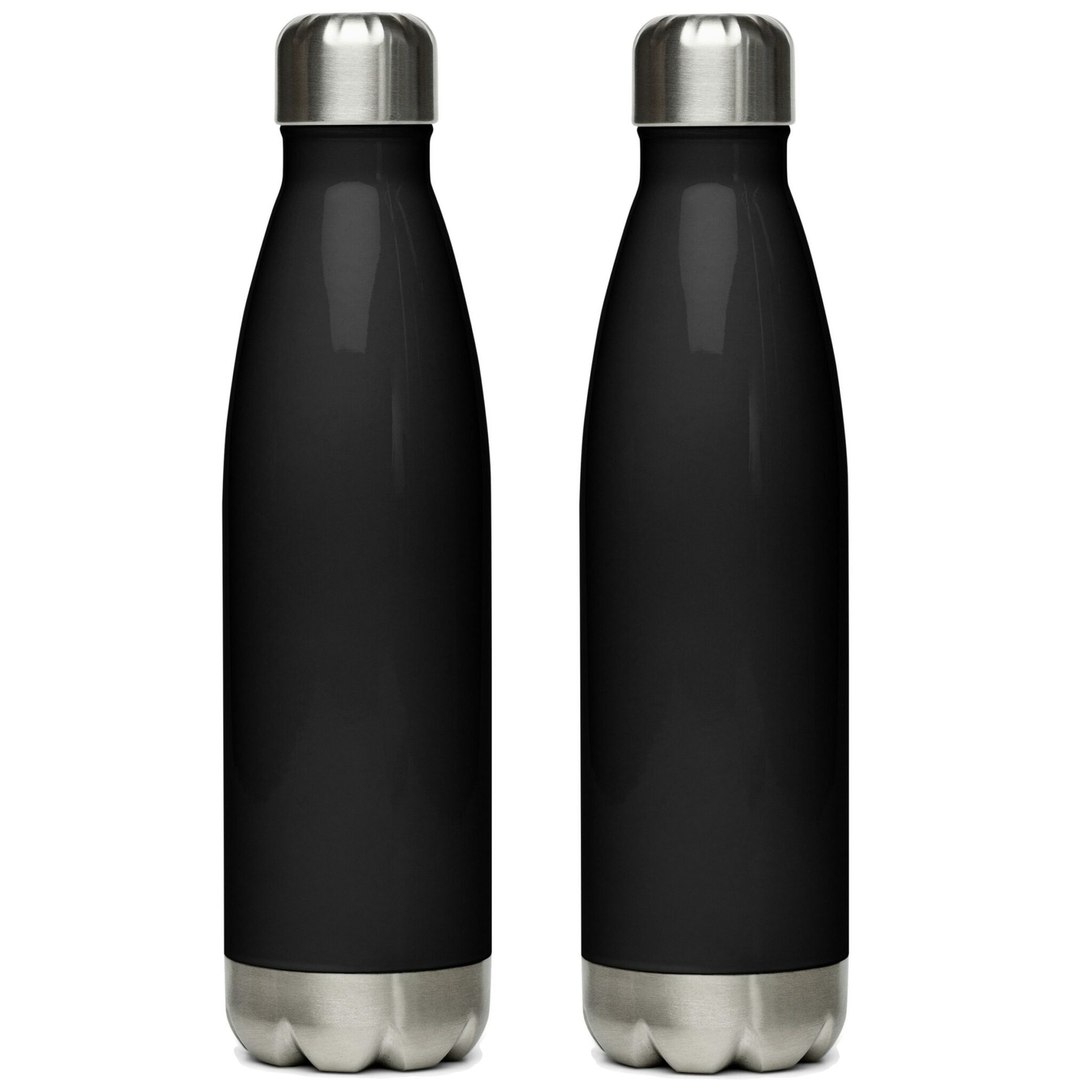 2 Stuks - RVS Vacuüm - Drinkfles - Thermosfles – 510 ml – Dubbelwandig – Warm & Koud – Lekvrij – Zwart