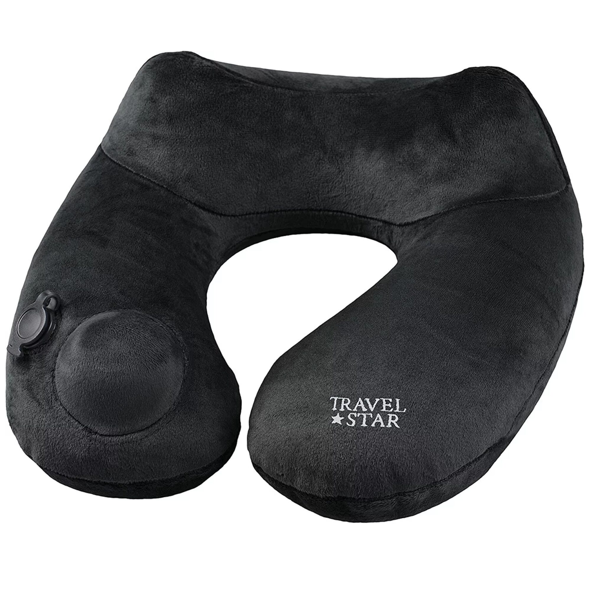 Travelstar Premium Opblaasbaar Reiskussen - Nekkussen - Ingebouwde Pomp - Zwart