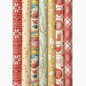 Enper cadeaupapier - Kerstpapier inpappapier voor kerst K23-012 - 200 x 70 cm - 7 rollen