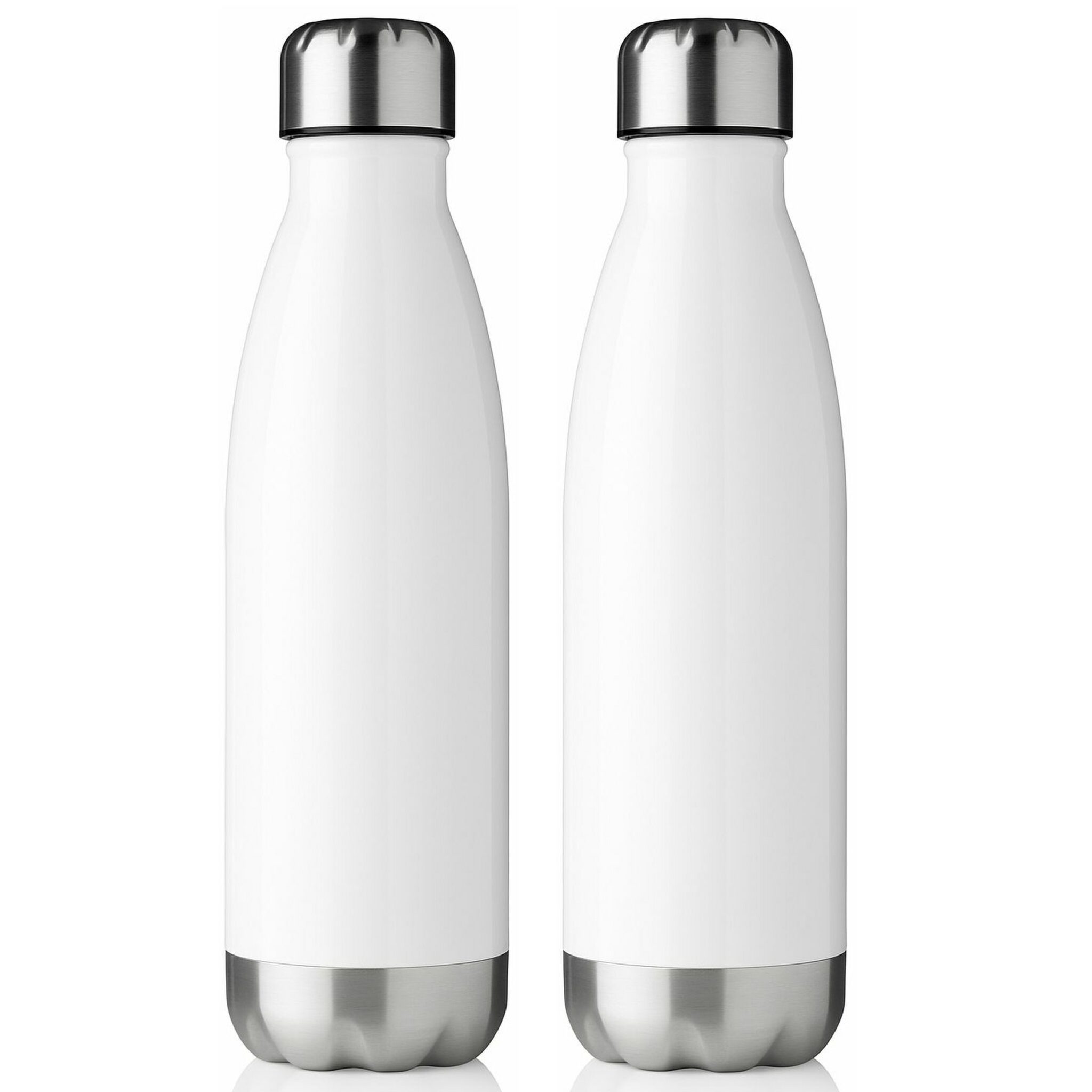 2 Stuks - RVS Vacuüm - Drinkfles - Thermosfles – 510 ml – Dubbelwandig – Warm & Koud – Lekvrij – Wit