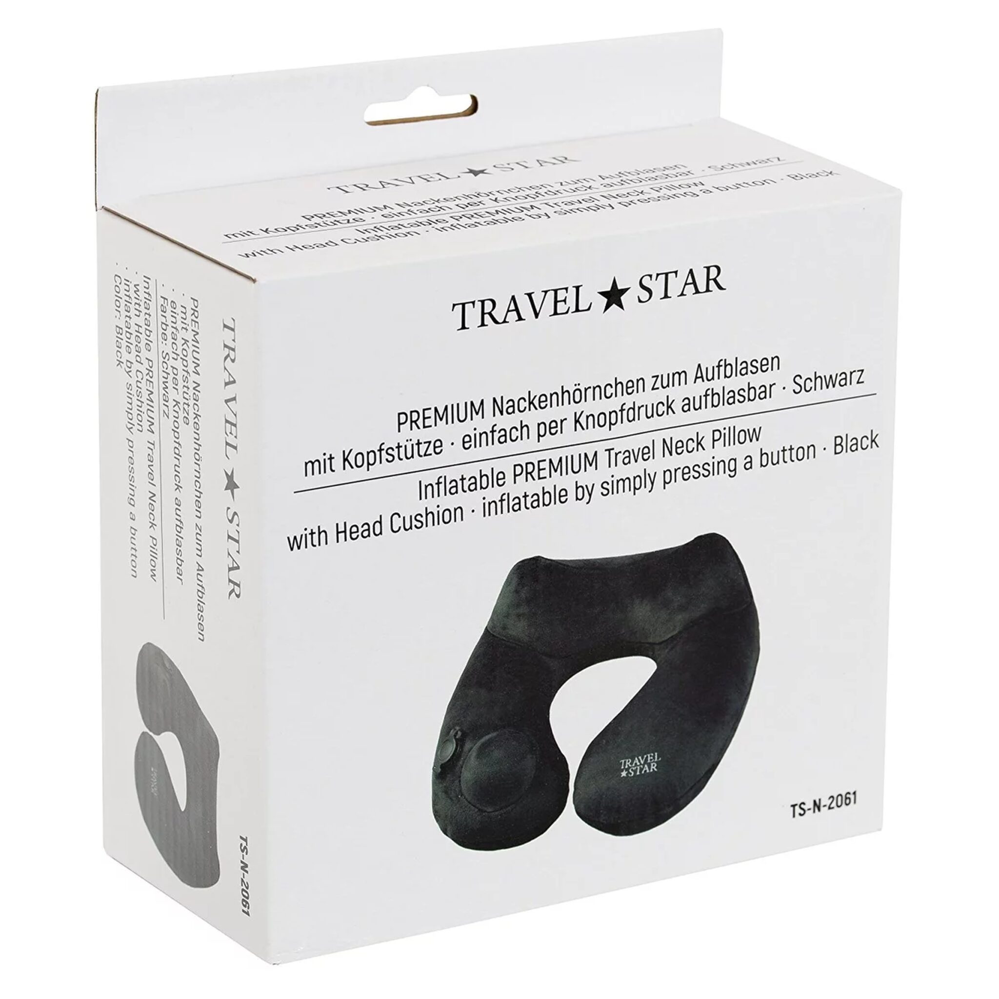 Travelstar Premium Opblaasbaar Reiskussen - Nekkussen - Ingebouwde Pomp - Zwart - Afbeelding 6