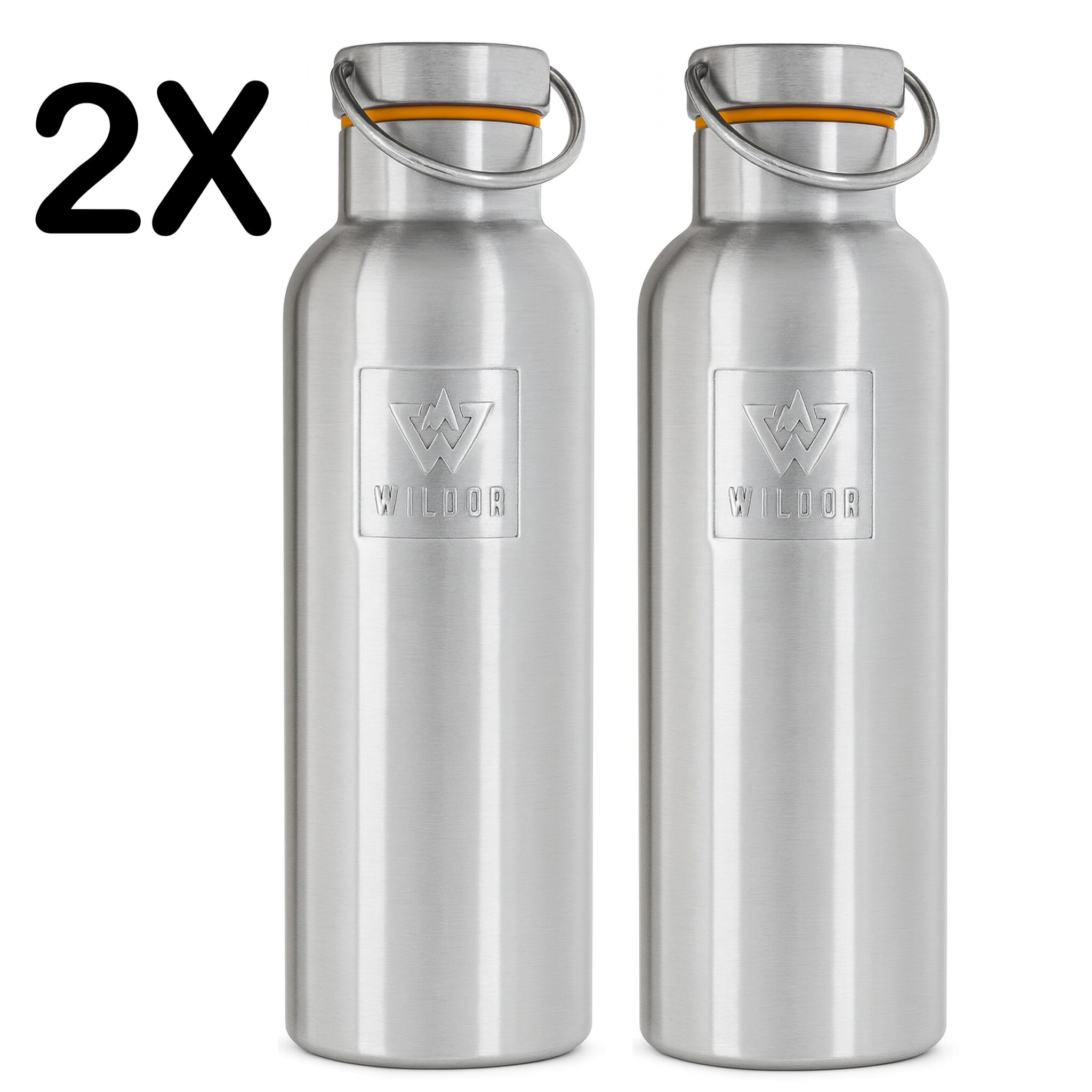 WILDOR® Premium RVS Drinkfles Van 750 ml – Dubbelwandig geïsoleerd – Lekvrij – Met RVS Dop & Draagbeugel