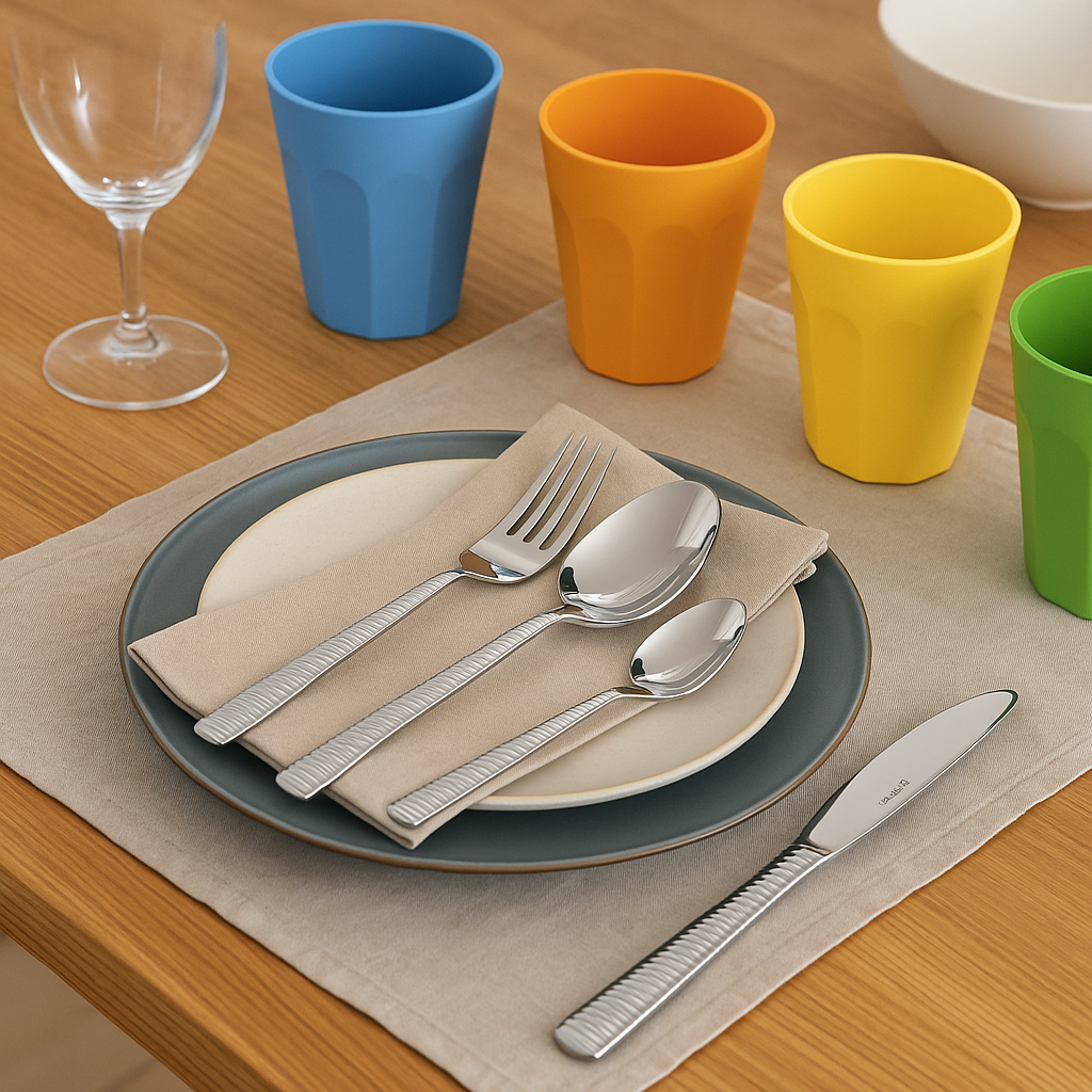 Set van 8 Kunststof Bekers – 300 ml – Onbreekbaar – 4 Kleuren (Geel, Oranje, Blauw, Groen) – Vaatwasserbestendig – Polypropyleen – Herbruikbaar - Afbeelding 3