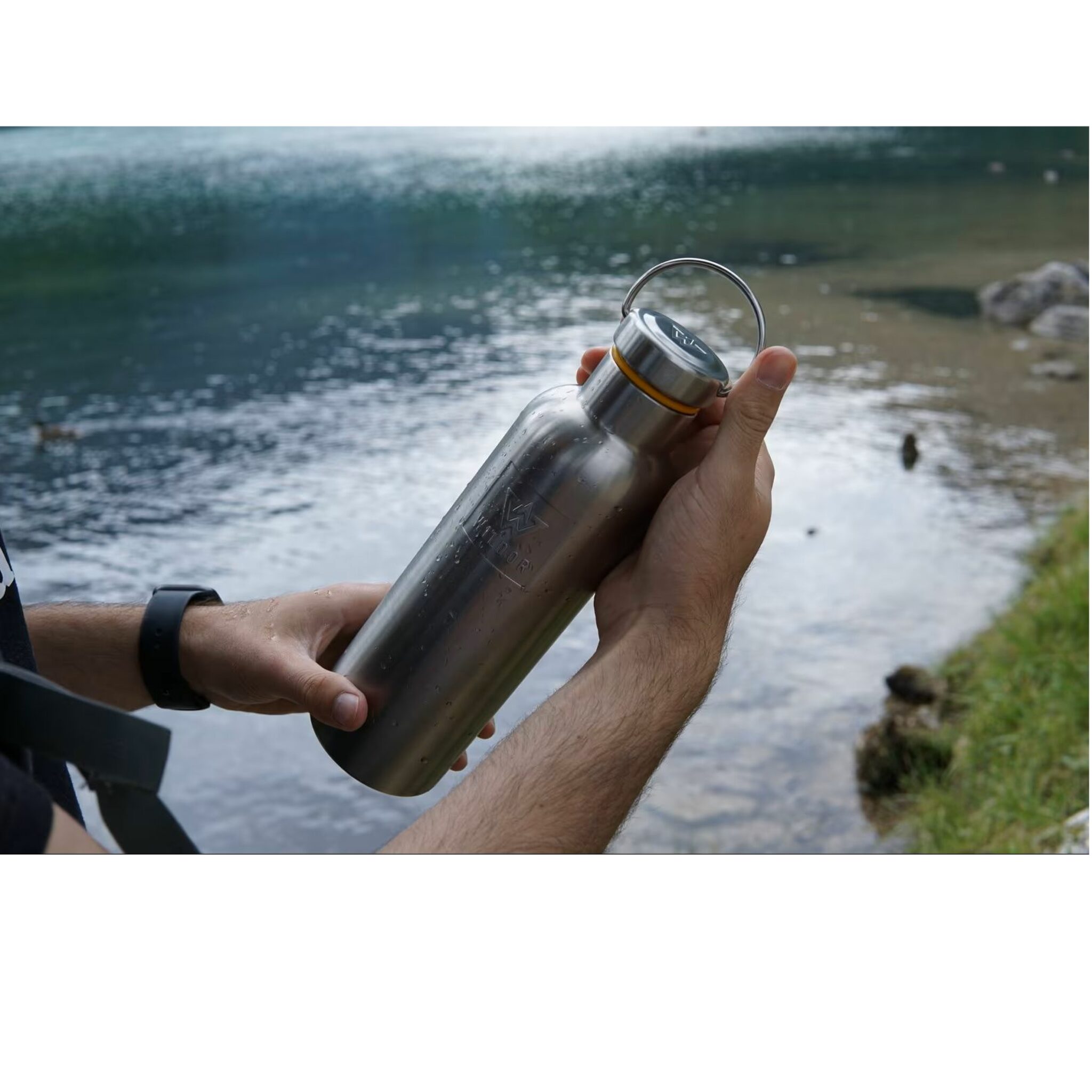 WILDOR® Premium RVS Drinkfles Van 750 ml – Dubbelwandig geïsoleerd – Lekvrij – Met RVS Dop & Draagbeugel - Afbeelding 5