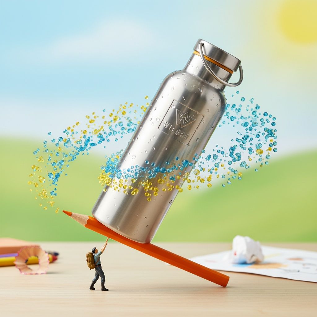 WILDOR® Premium RVS Drinkfles Van 750 ml – Dubbelwandig geïsoleerd – Lekvrij – Met RVS Dop & Draagbeugel - Afbeelding 7