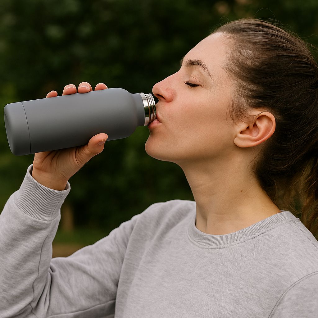 Drinkfles - Thermosfles 500 ml – Dubbelwandig RVS – 12 uur warm / 24 uur koud – Grijs – Lekvrij & BPA-vrij - Afbeelding 5