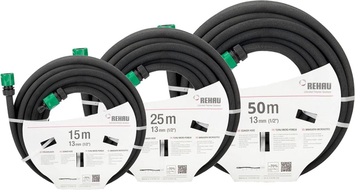 Rehau DRUPPELSLANG 1/2" - 15 meter - Zweetslang - Bewatering - Afbeelding 2